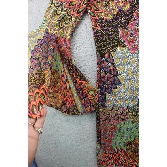 MSK Belled Sleeve Paisley Dress-Medium-Silky-Flowy - Picture 8 of 10